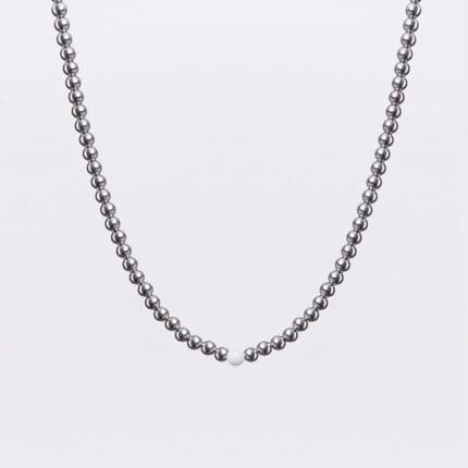 biserna ogrlica Crystal beli oniks m2